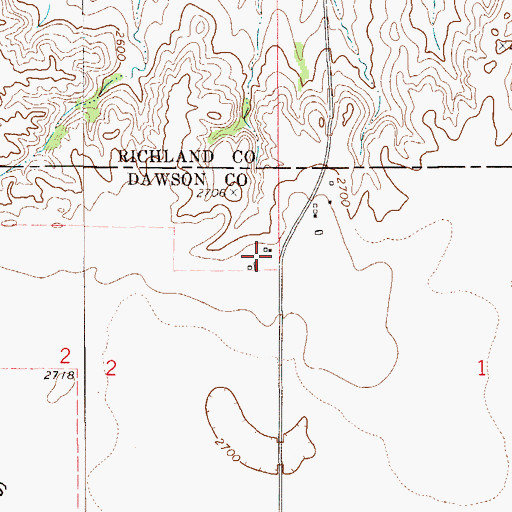 Topographic Map of 21N55E02AADA01 Well, MT