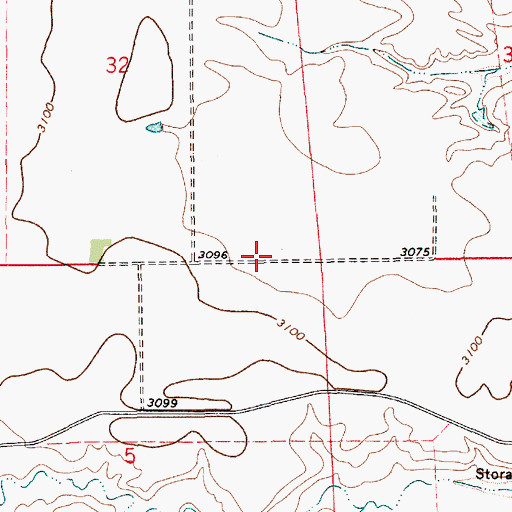 Topographic Map of 22N12E32DCD_01 Well, MT