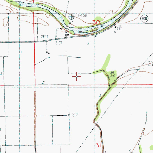 Topographic Map of Ditch Number 86a, AR
