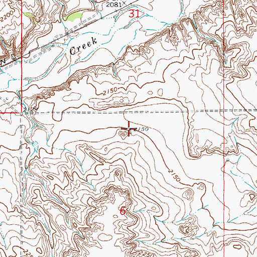 Topographic Map of 21N58E06ABBC01 Well, MT