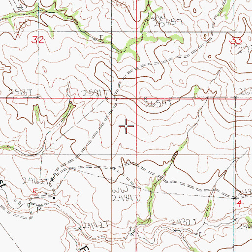 Topographic Map of 21N52E05AAAB01 Well, MT