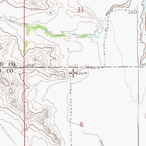 Topographic Map of 21N55E06BAAA01 Well, MT