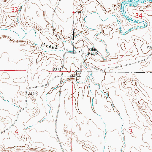 Topographic Map of 22N42E34CC__01 Well, MT