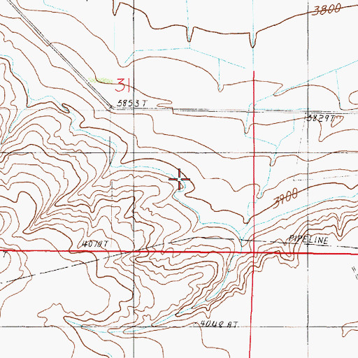 Topographic Map of 22N03W31D___01 Well, MT