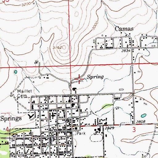 Topographic Map of 21N24W03BBA_01 Spring, MT