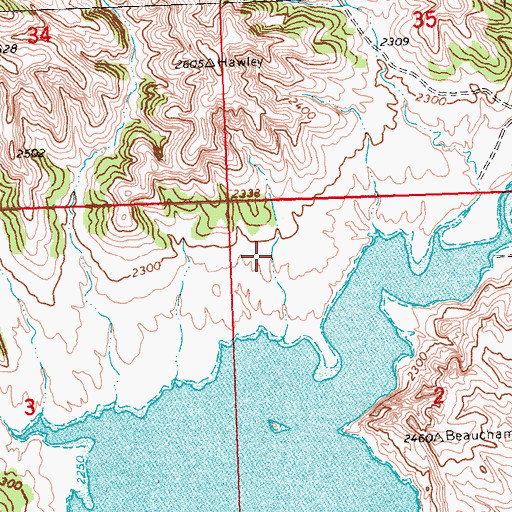 Topographic Map of 21N28E02BB__01 Well, MT