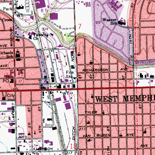 Topographic Map of Ditch Number 9, AR