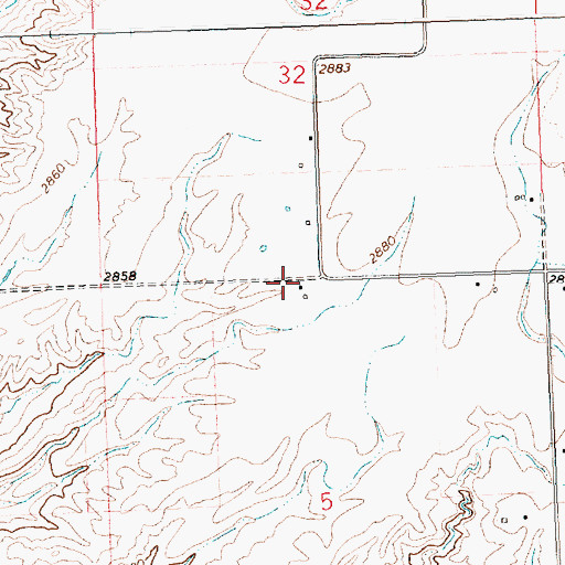 Topographic Map of 21N21W05BAAA01 Well, MT