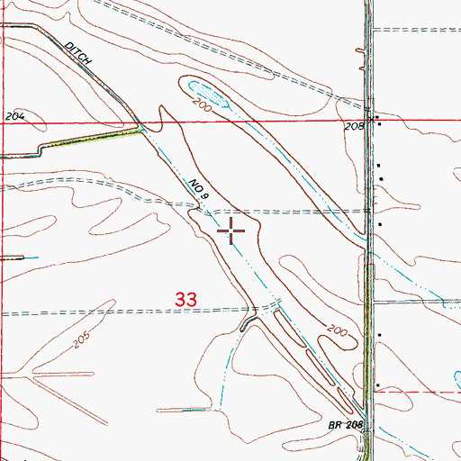 Topographic Map of Ditch Number 9, AR