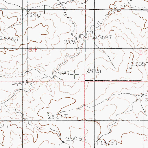 Topographic Map of 22N48E34DDDC01 Well, MT