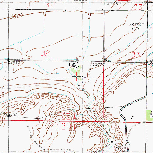 Topographic Map of 22N03W32DACA01 Well, MT