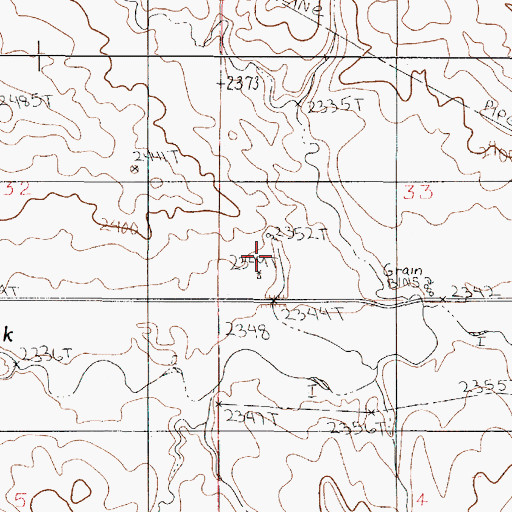 Topographic Map of 22N49E33CCCD01 Well, MT