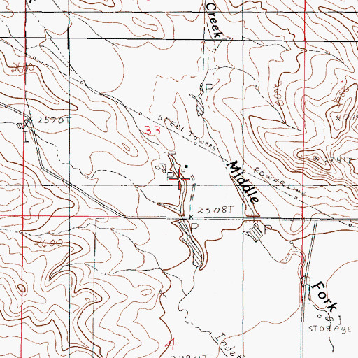 Topographic Map of 22N45E33DCBD02 Well, MT