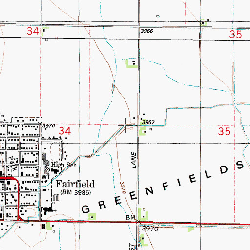 Topographic Map of 22N03W34ADDD01 Well, MT