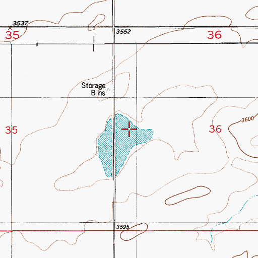 Topographic Map of 22N07E36BCCD01 Well, MT