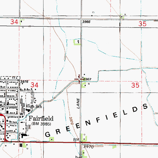 Topographic Map of 22N03W35BCCC01 Well, MT