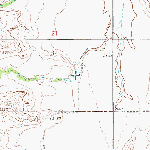 Topographic Map of 22N55E31DBDD01 Well, MT