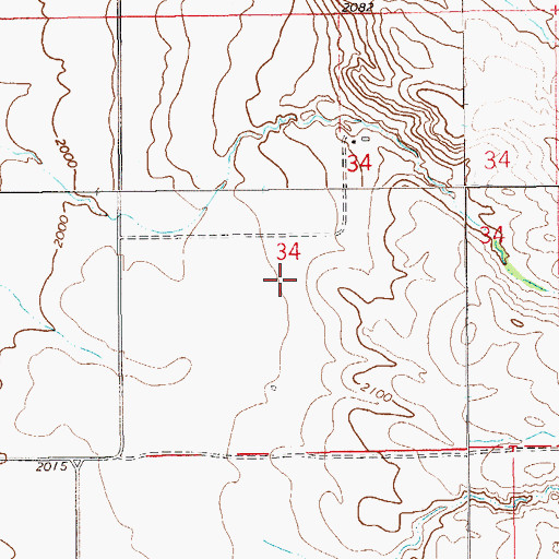 Topographic Map of 22N59E34CA__01 Well, MT