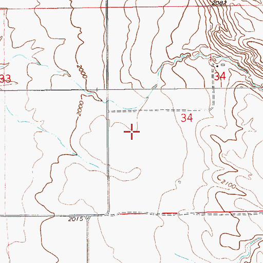 Topographic Map of 22N59E34CB__01 Well, MT