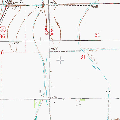 Topographic Map of 22N59E31CB__01 Well, MT