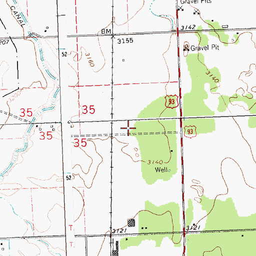 Topographic Map of 22N20W35ADCC01 Well, MT
