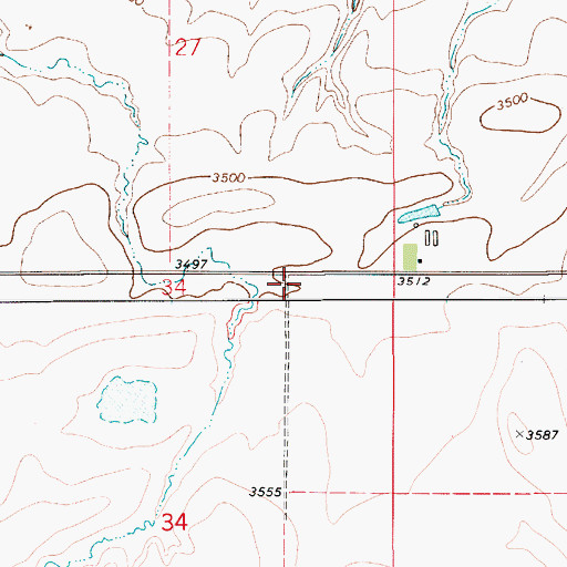 Topographic Map of 22N08E34AABB01 Well, MT