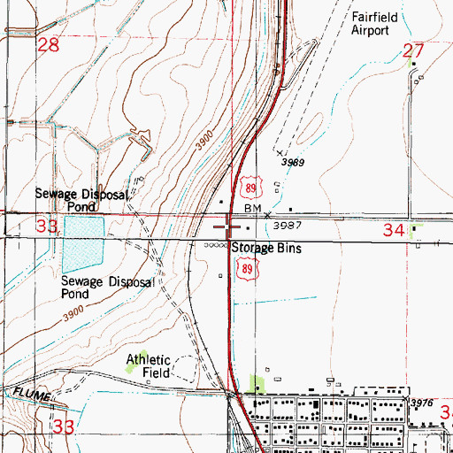Topographic Map of 22N03W34BBBB02 Well, MT