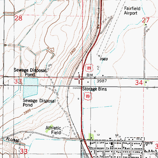 Topographic Map of 22N03W34BBBB01 Well, MT