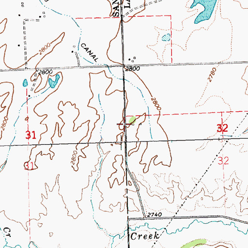Topographic Map of 22N23W32BCB_01 Well, MT