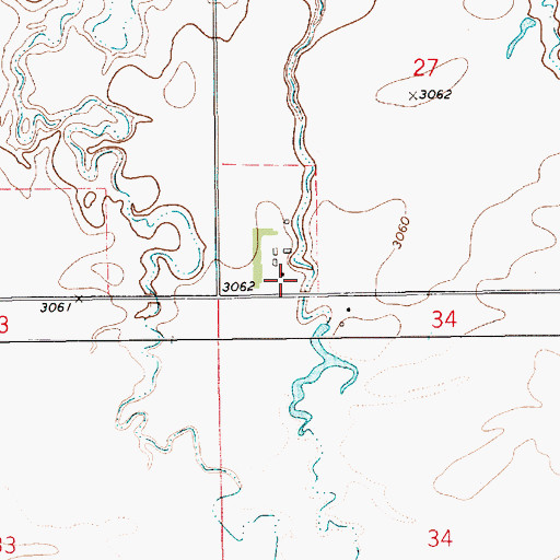 Topographic Map of 22N13E27CCDC01 Well, MT