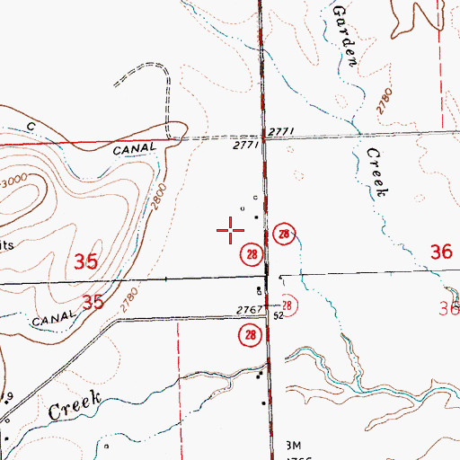 Topographic Map of 22N24W35AADA01 Well, MT