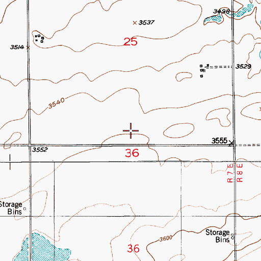 Topographic Map of 22N07E25DCCB01 Well, MT