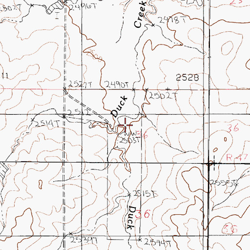 Topographic Map of 22N47E36BACB01 Well, MT