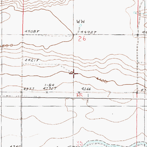 Topographic Map of 22N05W26CDAD01 Well, MT