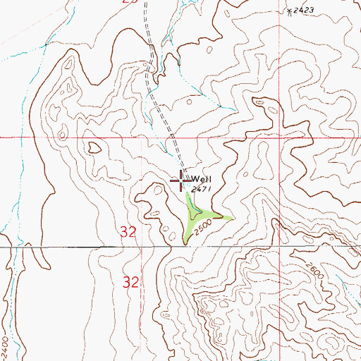 Topographic Map of 22N55E32ABDB01 Well, MT
