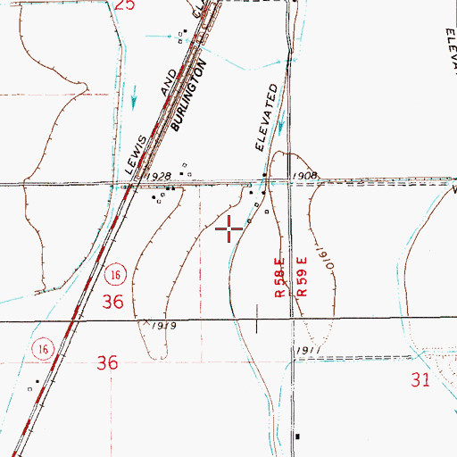 Topographic Map of 22N58E36AA__01 Well, MT