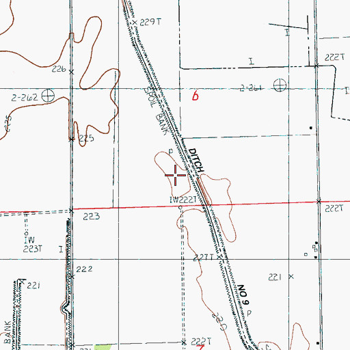 Topographic Map of Ditch Number 9, AR