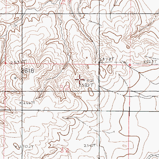 Topographic Map of 22N46E32AB__01 Well, MT