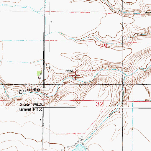 Topographic Map of 22N01W29C___01 Well, MT