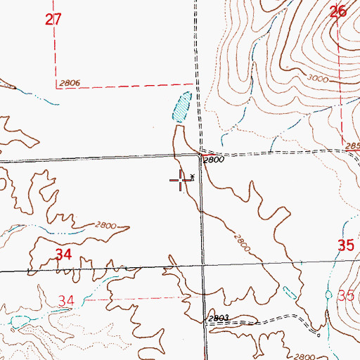 Topographic Map of 22N23W34AAA_01 Well, MT