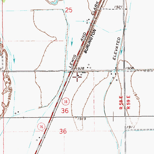 Topographic Map of 22N58E36ABAB01 Well, MT