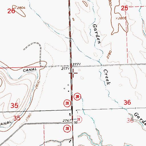Topographic Map of 22N24W36BBB_01 Well, MT