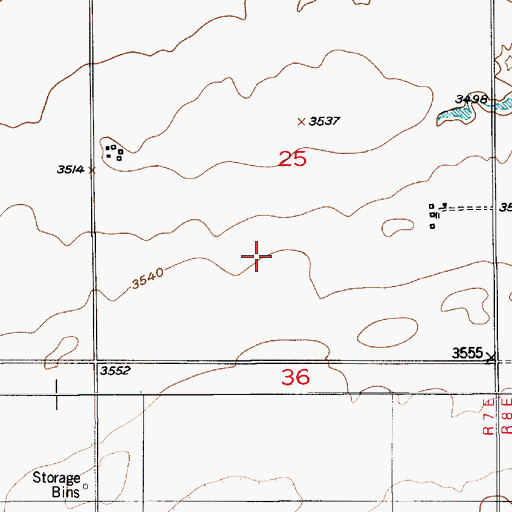 Topographic Map of 22N07E25CADC01 Well, MT