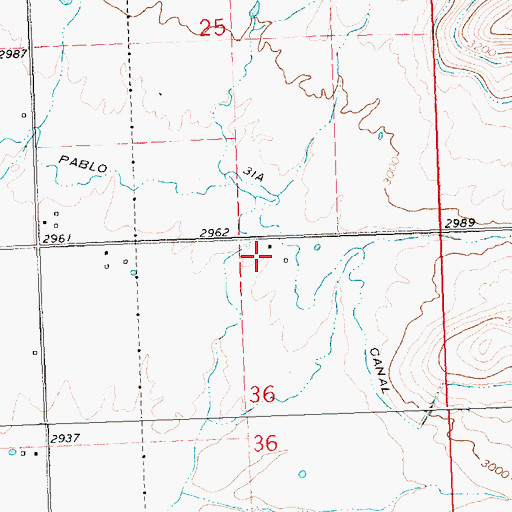 Topographic Map of 22N21W36ABB_01 Well, MT