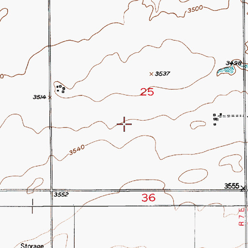 Topographic Map of 22N07E25CADB01 Well, MT