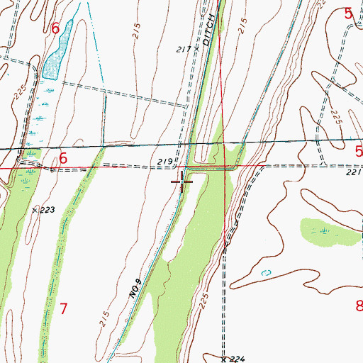 Topographic Map of Ditch Number 9, AR