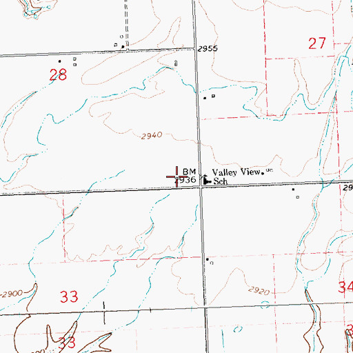 Topographic Map of 22N21W28DDDD01 Well, MT