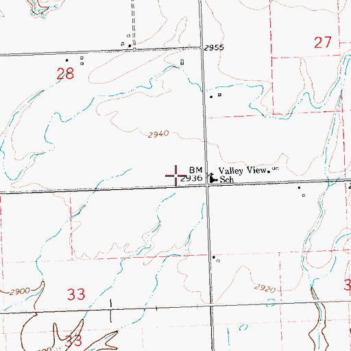 Topographic Map of 22N21W28DDDC01 Well, MT