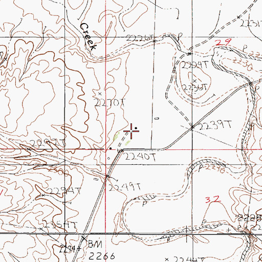 Topographic Map of 22N50E29CCCC01 Well, MT