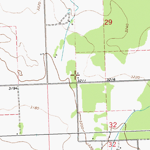 Topographic Map of 22N19W32BCDD01 Well, MT
